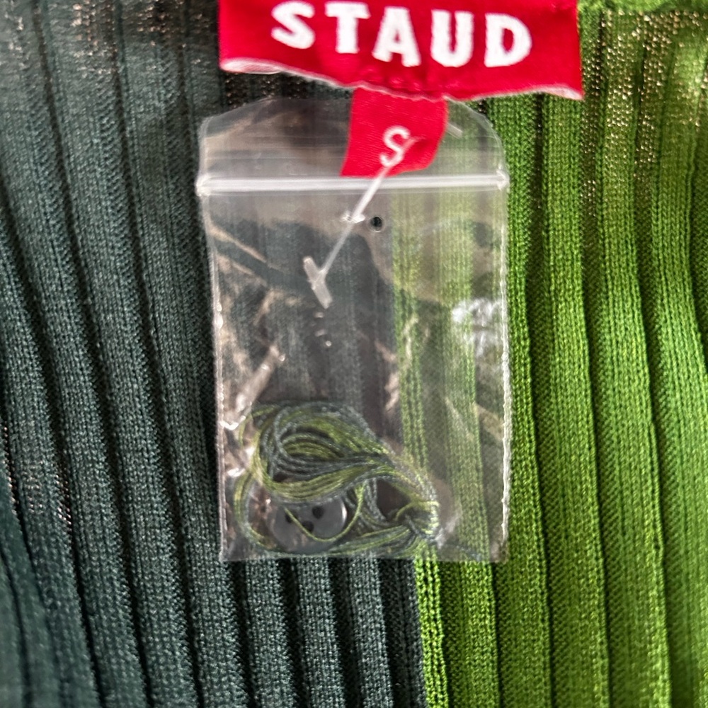 STAUD Shoko Two-Tone Long Green Sweater - Picture 9 of 10